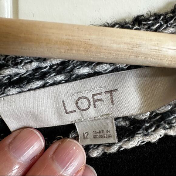 Loft women’s midi dress‎ size 12 black gray - Picture 3 of 6